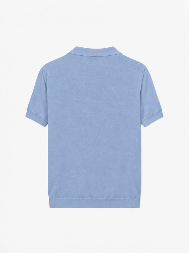 Polo en maille bleu clair pour garçon Sloan Jr 
