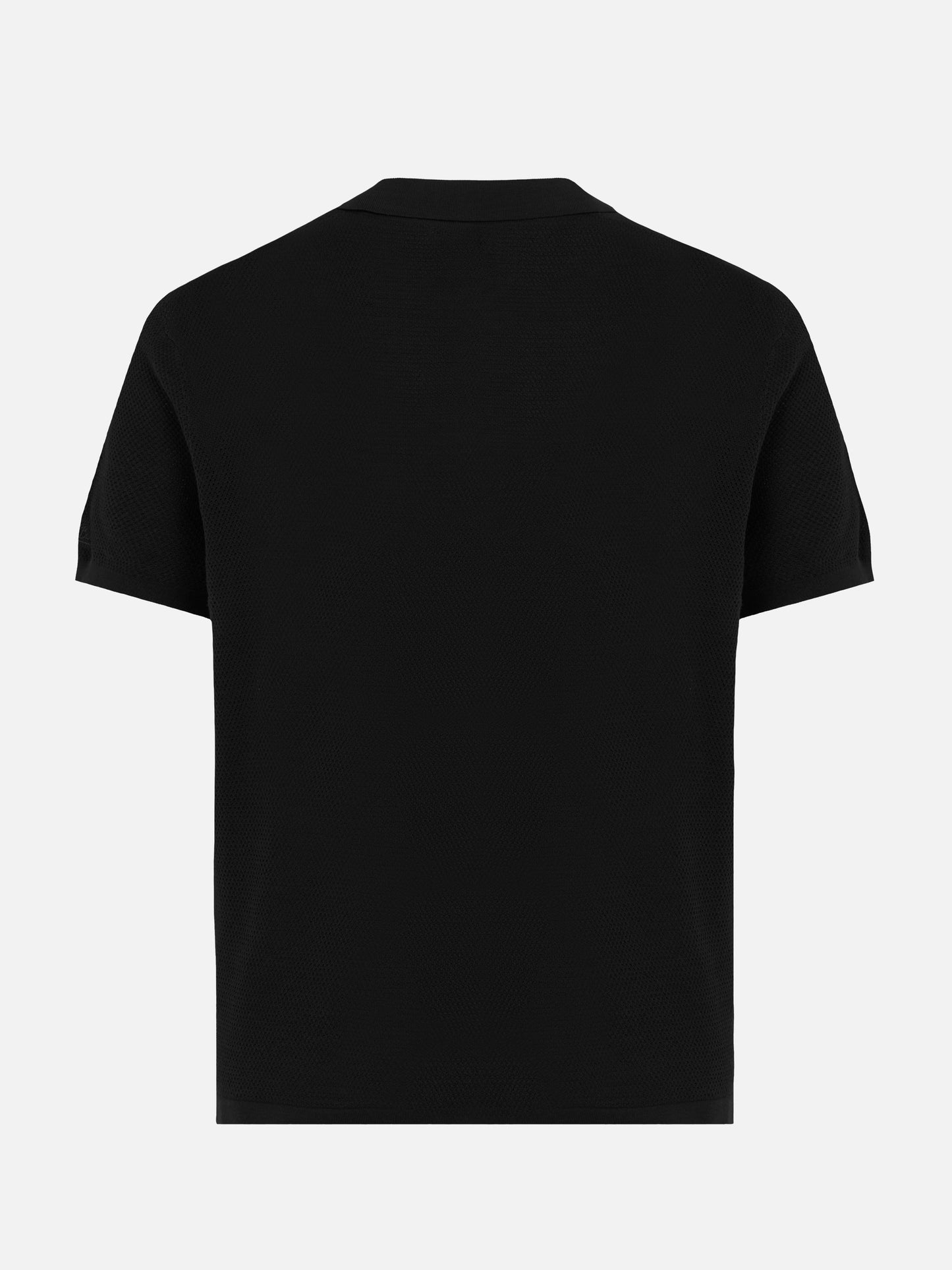 Sloan black silk cotton knitted polo shirt - MC2 Saint Barth