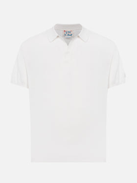 Sloan white silk cotton knitted polo shirt - MC2 Saint Barth