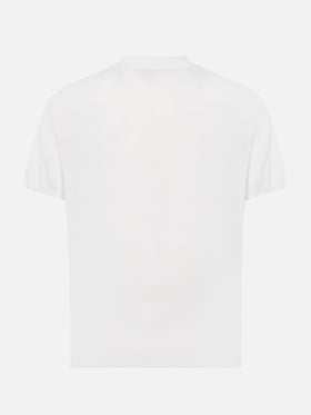 Sloan white silk cotton knitted polo shirt - MC2 Saint Barth