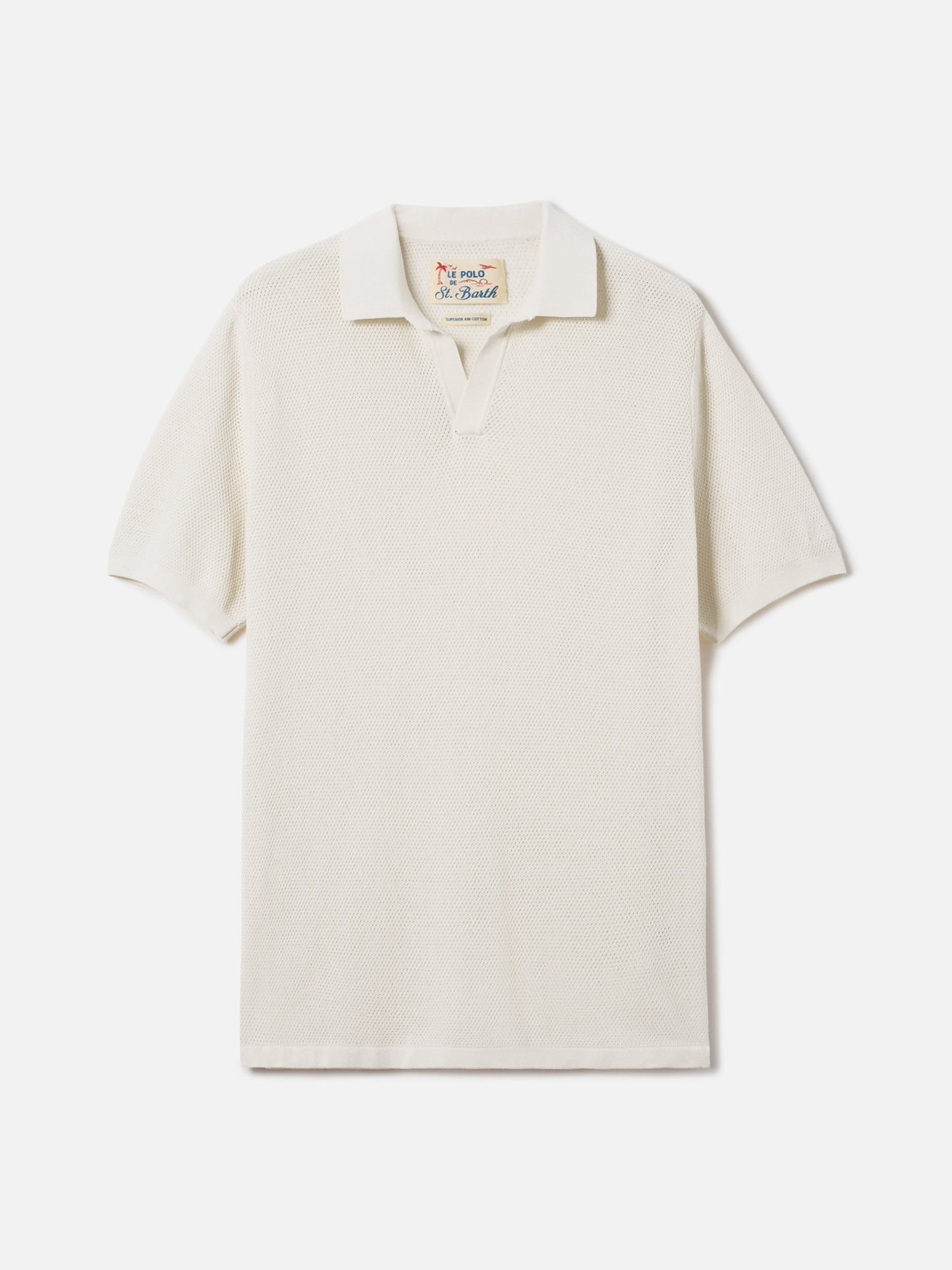 Polo beige Sloan Mesh en coton premium high-twist 