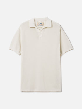 Polo beige Sloan Mesh en coton premium high-twist 