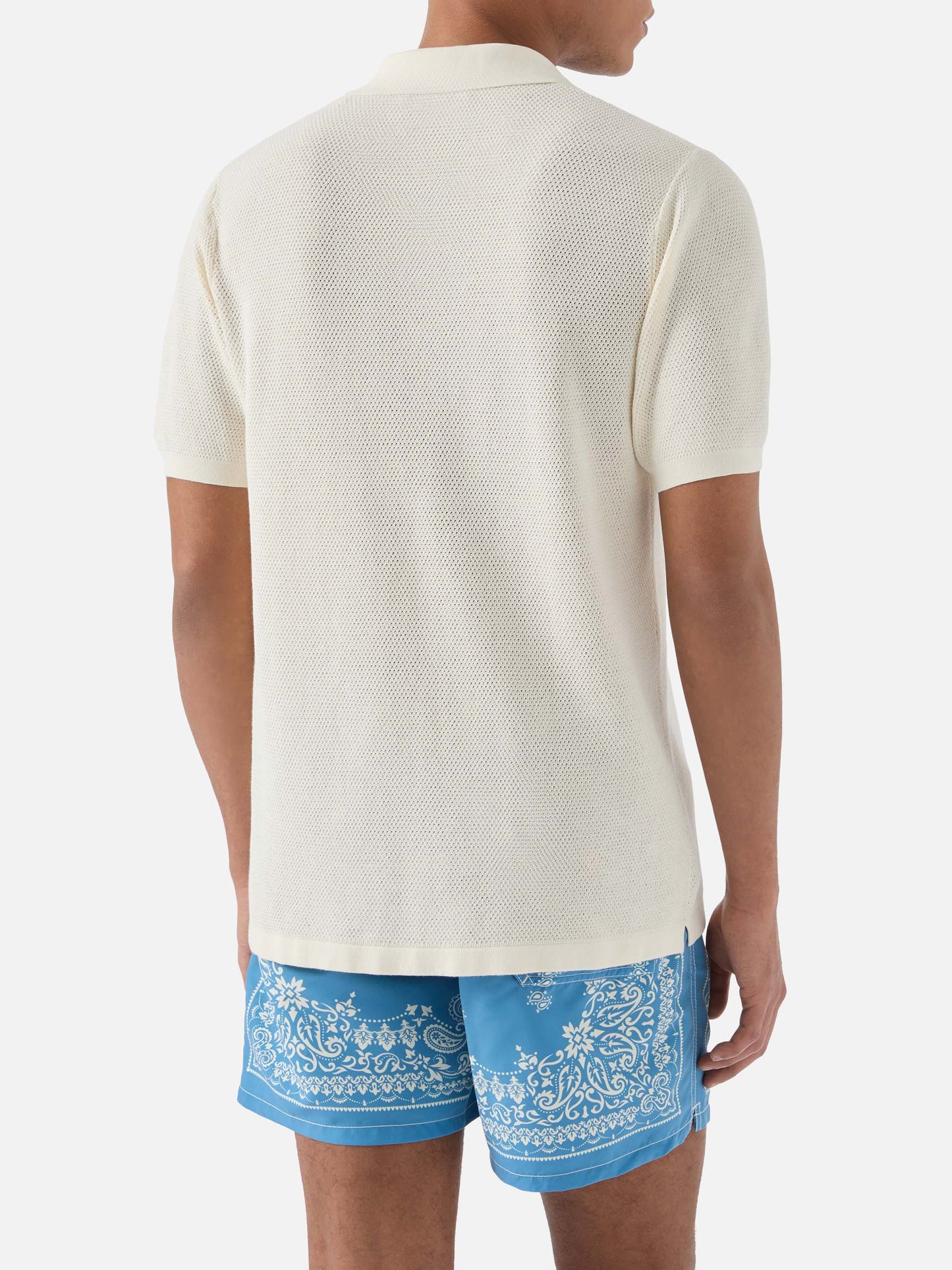 Polo beige Sloan Mesh en coton premium high-twist 