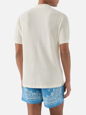 Polo beige Sloan Mesh en coton premium high-twist 