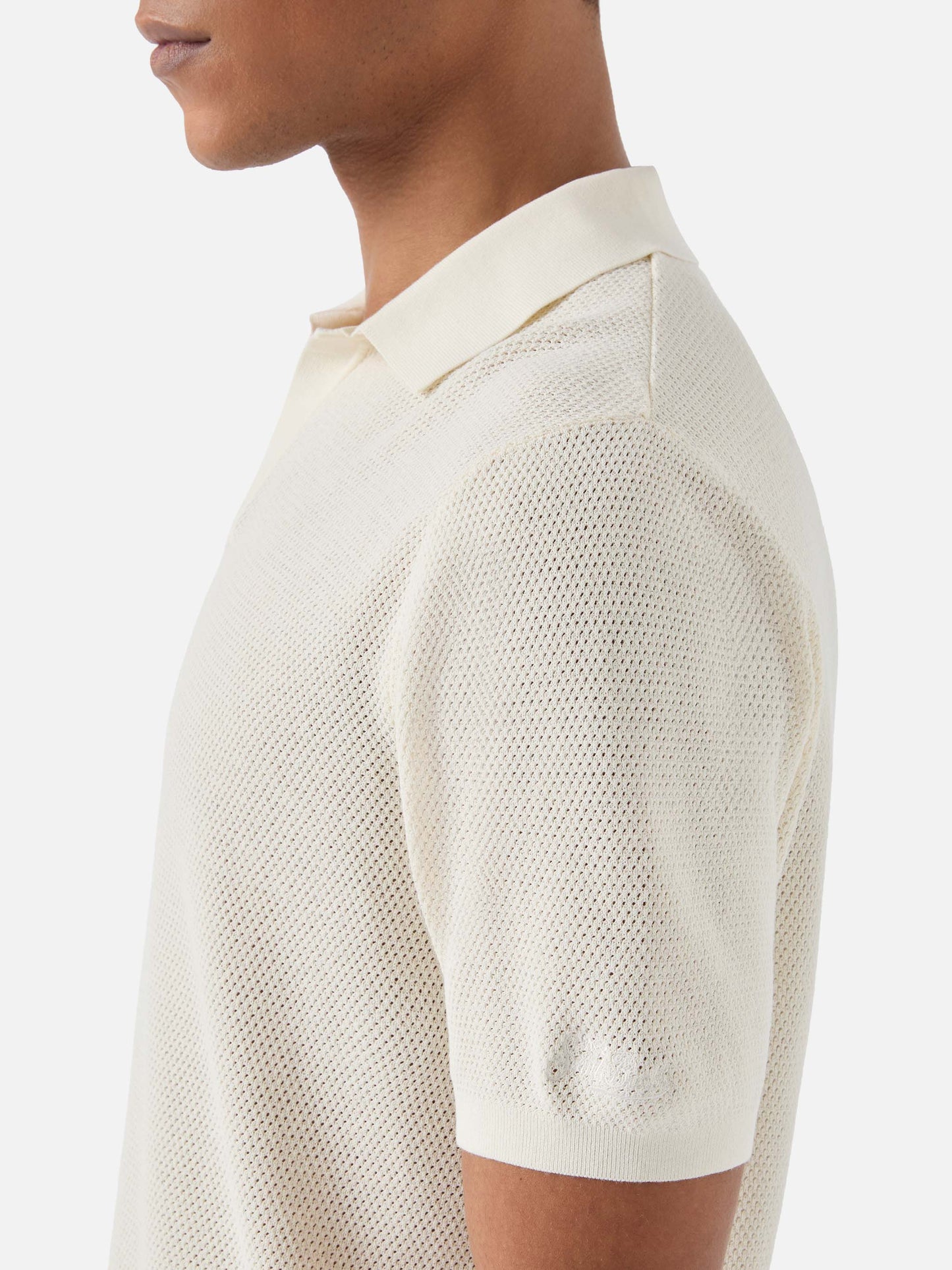 Polo beige Sloan Mesh en coton premium high-twist 