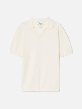 Sloan Net beige polo in premium high-twist cotton
