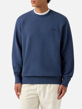 Soho Baumwoll-Sweatshirt in Marineblau mit St. Barth-Stickerei