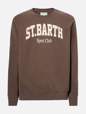 Soho Baumwoll-Sweatshirt in Braun mit St. Barth Sport Club-Aufdruck