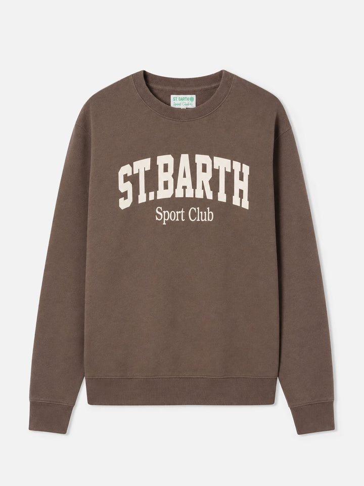 Sweat-shirt Soho en coton marron avec imprimé St. Barth Sport Club 