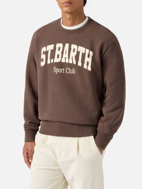 Soho Baumwoll-Sweatshirt in Braun mit St. Barth Sport Club-Aufdruck
