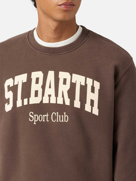Soho Baumwoll-Sweatshirt in Braun mit St. Barth Sport Club-Aufdruck
