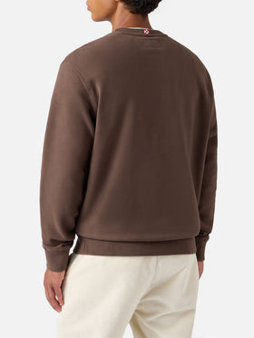 Soho Baumwoll-Sweatshirt in Braun mit St. Barth Sport Club-Aufdruck
