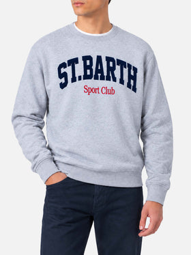 Sweat-shirt Soho avec imprimé St. Barth Sport Club en gris chiné 
