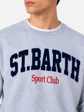 Sweat-shirt Soho avec imprimé St. Barth Sport Club en gris chiné 