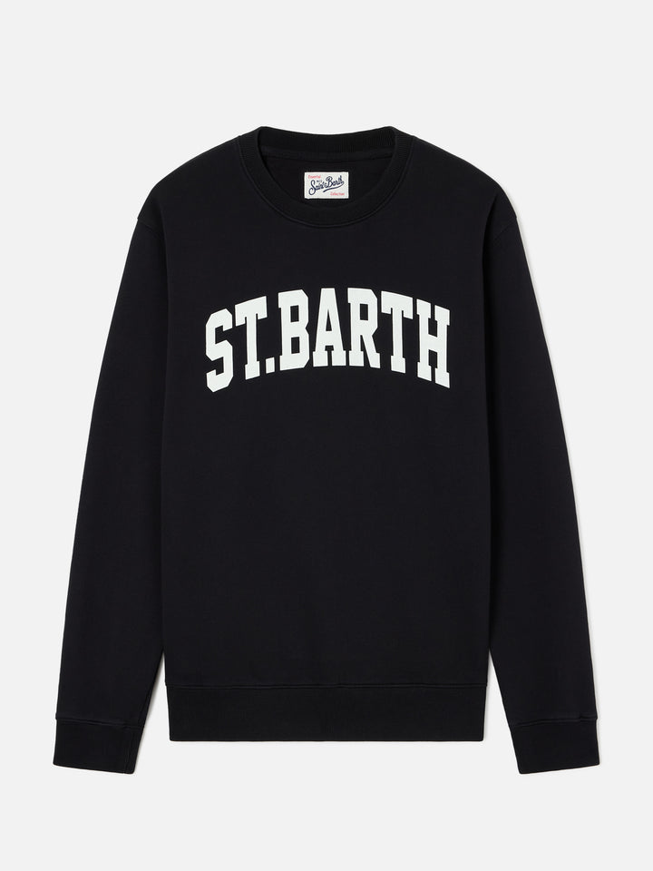 Schwarzes Baumwoll-Sweatshirt Soho mit St. Barth-Print 