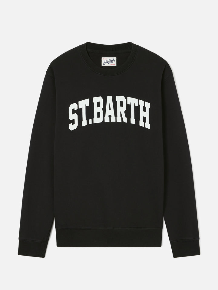Sudadera Soho negra de algodón con estampado St. Barth 