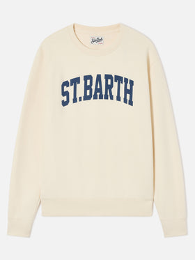 Soho Rundhals-Sweatshirt aus weißer Baumwolle mit St. Barth-Print 