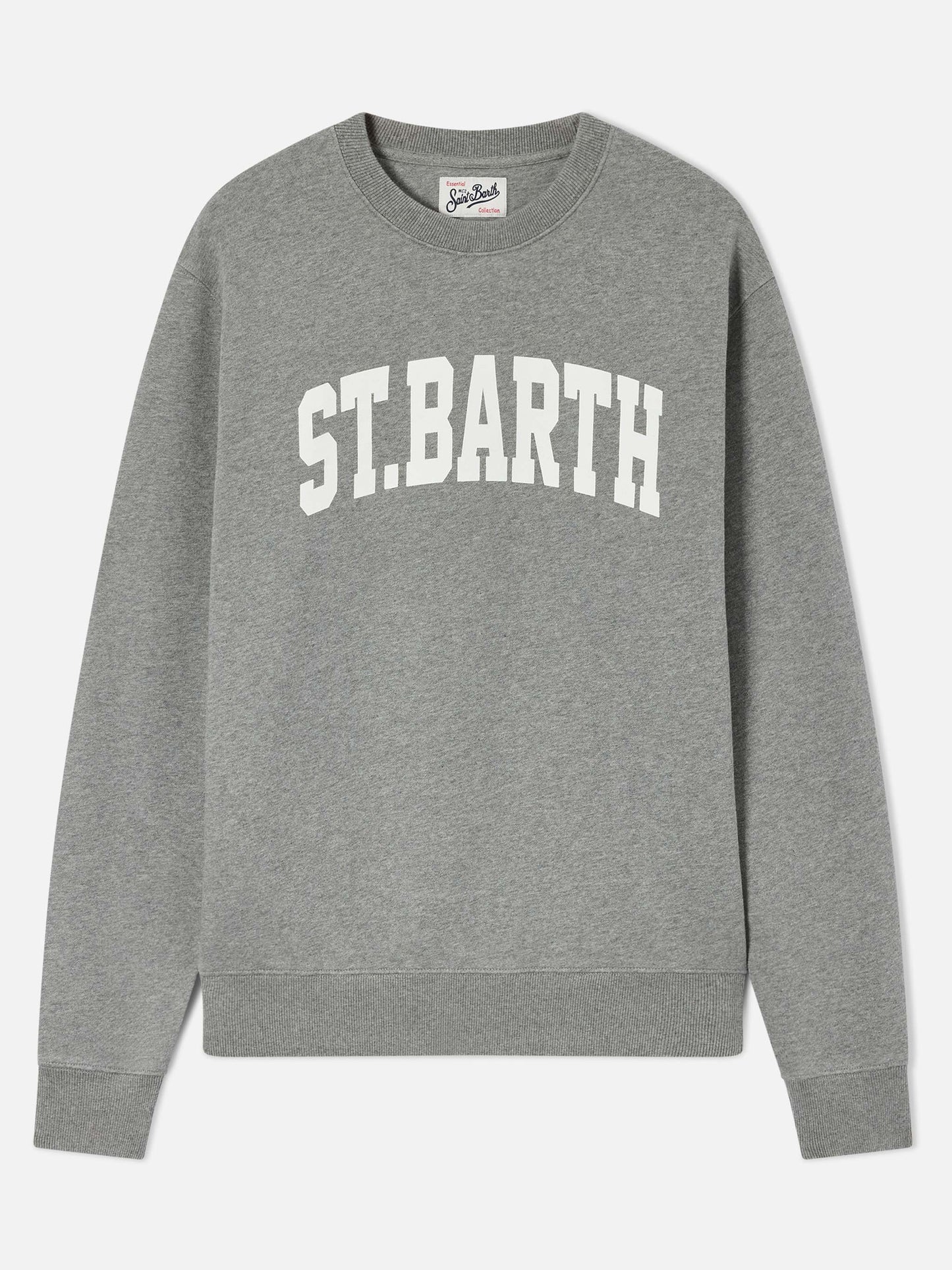 Sweat-shirt ras-du-cou Soho en coton gris avec imprimé St. Barth 