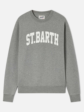 Sweat-shirt ras-du-cou Soho en coton gris avec imprimé St. Barth 