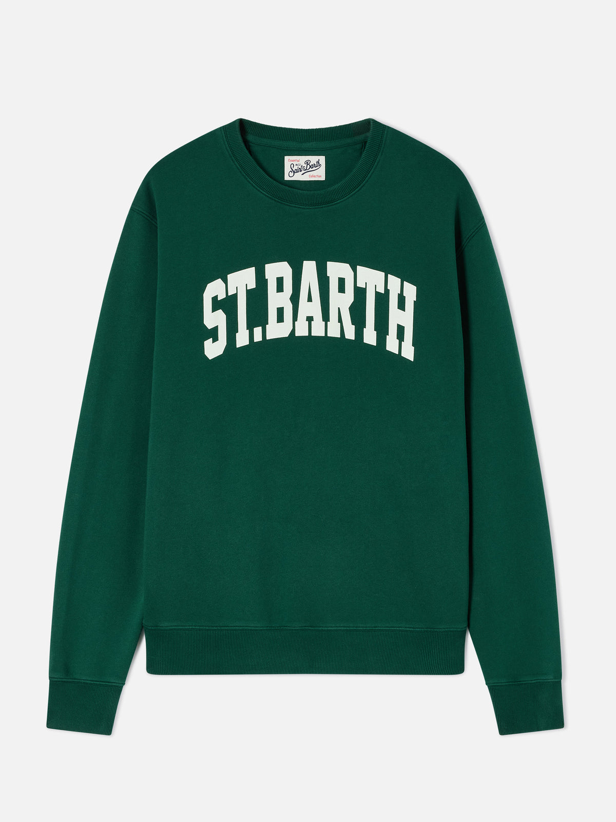 Sweat-shirt ras-du-cou Soho en coton vert avec imprimé St. Barth 