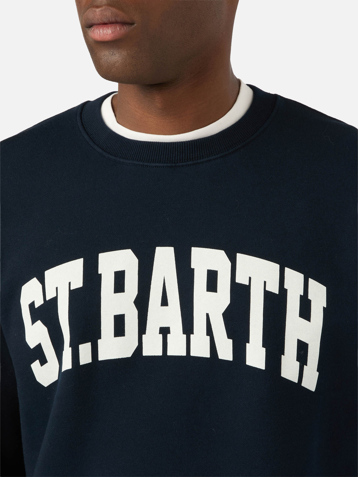 Marineblaues blue Baumwoll-Sweatshirt Soho mit St. Barth-Print 