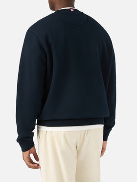 Marineblaues blue Baumwoll-Sweatshirt Soho mit St. Barth-Print 