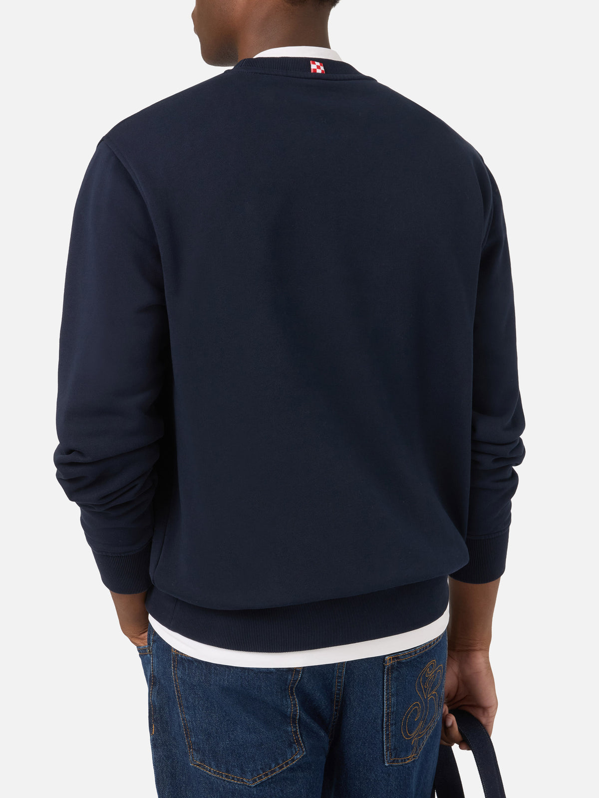 Navy blue Soho cotton sweatshirt with Uomo Ragno embroidery | Special edition