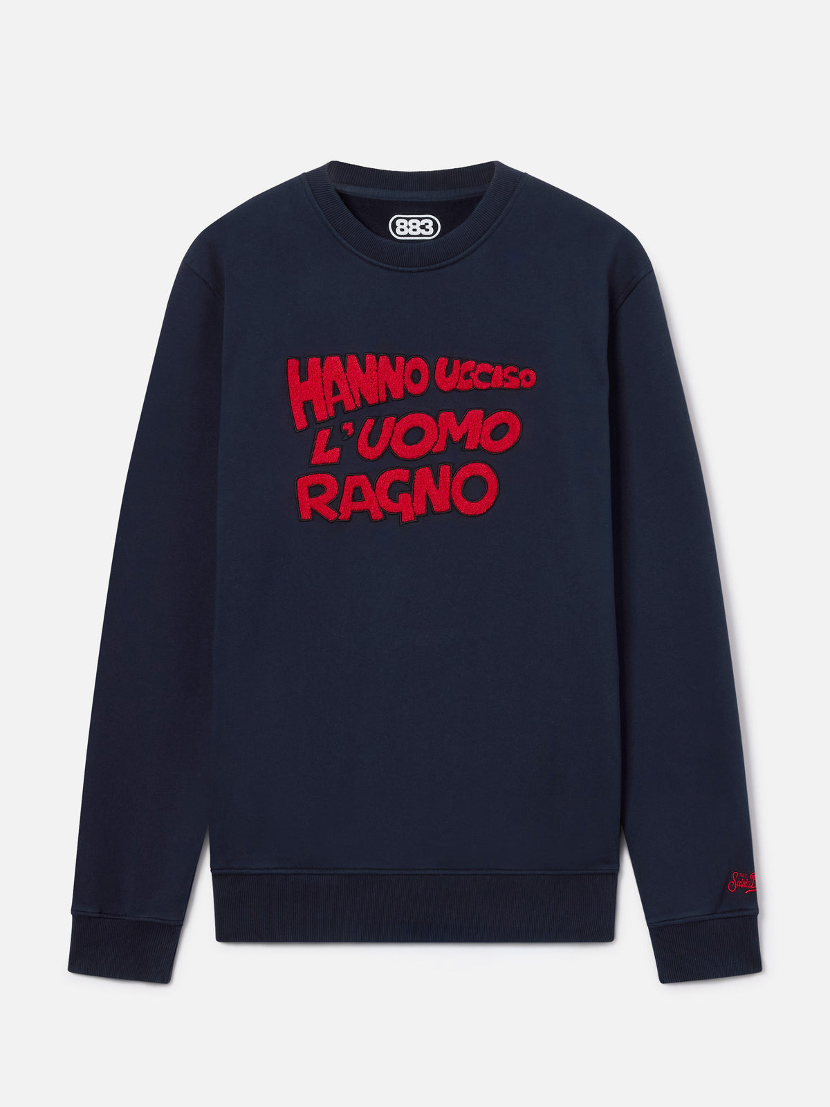 Sudadera Soho de algodón Navy blue con bordado Uomo Ragno | Special edition 