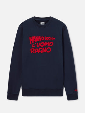 Sudadera Soho de algodón Navy blue con bordado Uomo Ragno | Special edition 