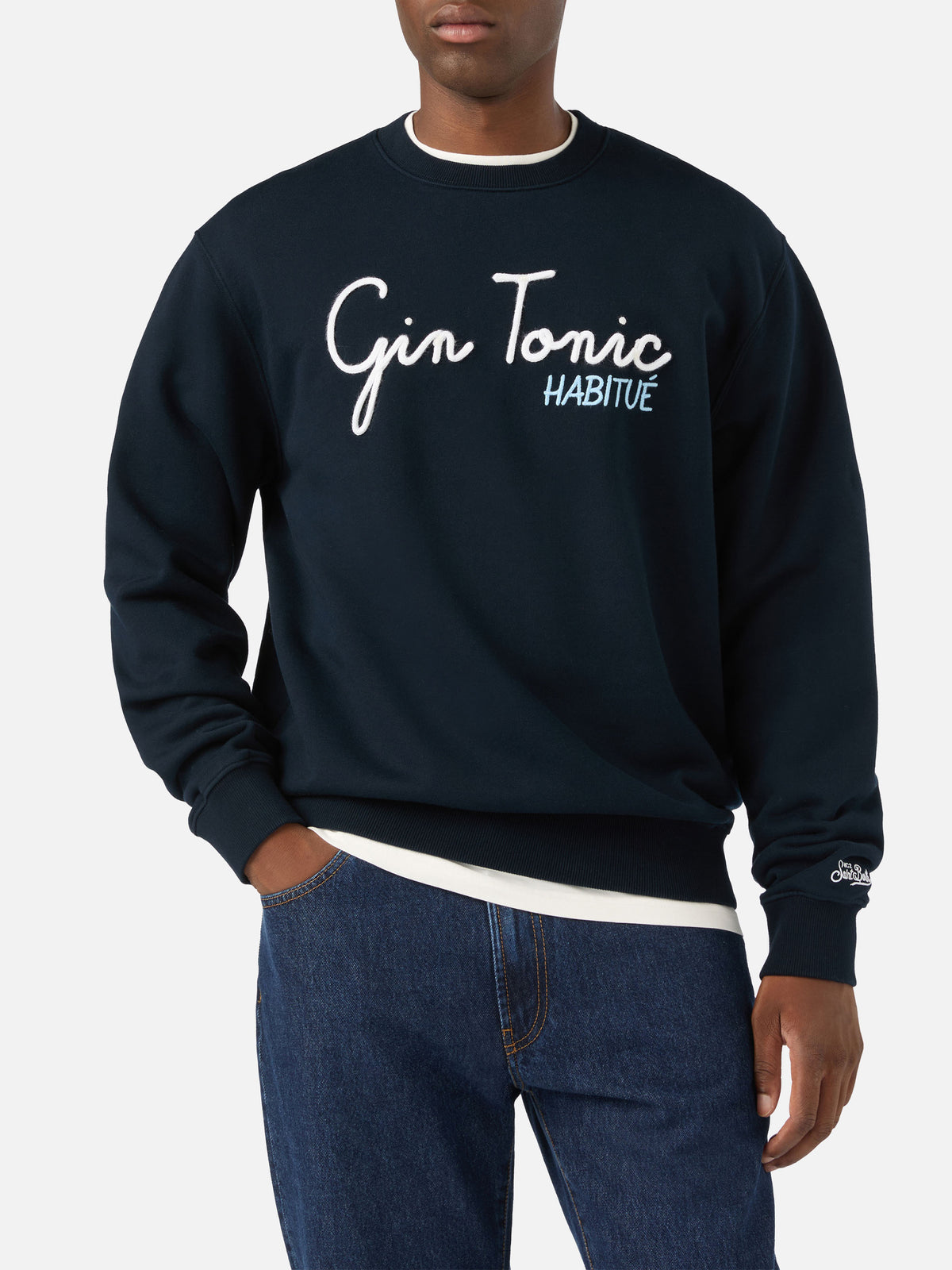 Sudadera Soho de algodón Navy blue con bordado Gin Tonic Habitué 