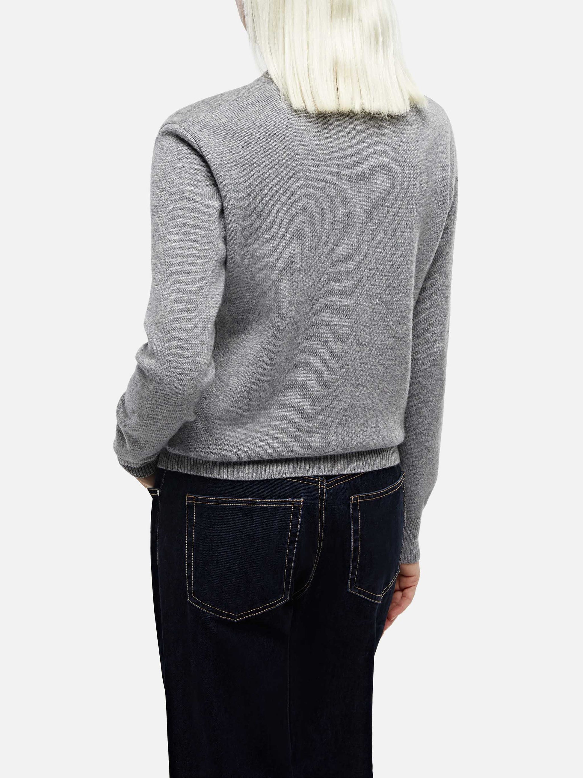 Woman mélange grey cashmere blend sweater Sorbonne - MC2 Saint Barth