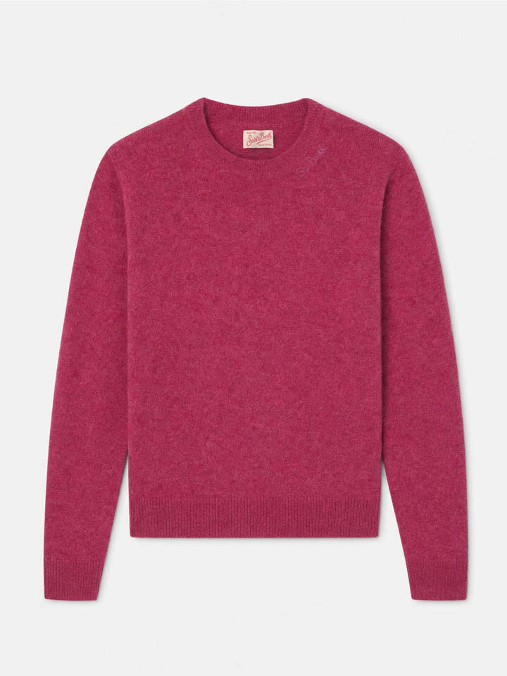 Damenpullover aus Stretchgarn mit Pfingstrosenmotiv Sorbonne 