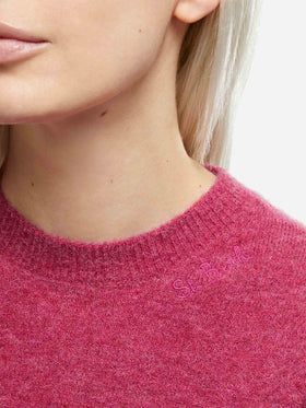 Woman peony stretch yarn sweater Sorbonne - MC2 Saint Barth