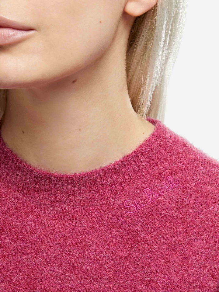 Woman peony stretch yarn sweater Sorbonne - MC2 Saint Barth