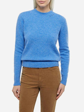 Woman stretch yarn dusty blue sweater Sorbonne - MC2 Saint Barth