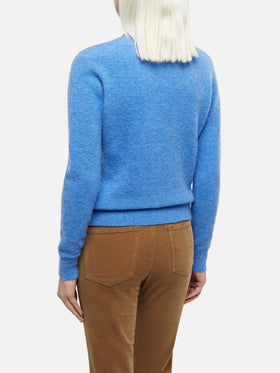 Woman stretch yarn dusty blue sweater Sorbonne - MC2 Saint Barth