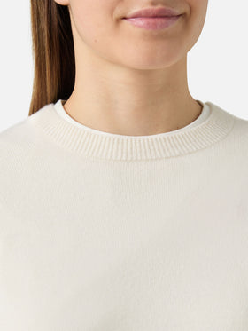 Weißer Pullover Sorbonne aus 100 % Kaschmir
