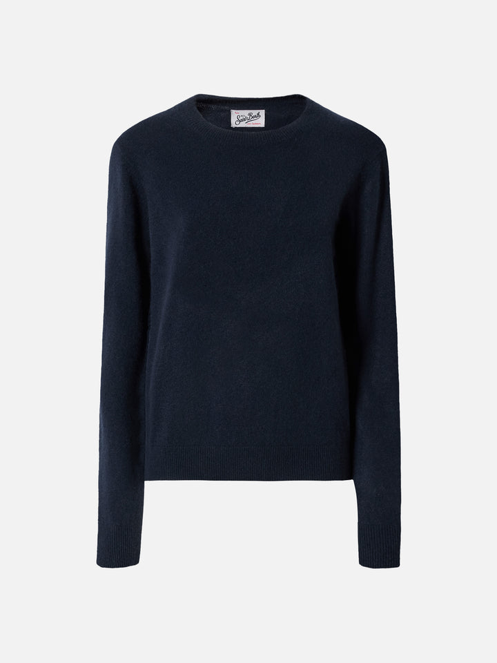 Jersey Sorbonne de 100% CASHMERE en azul marino 