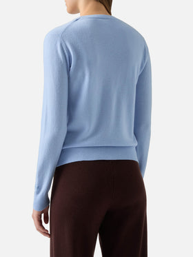 Sorbonne-Pullover aus 100 % Kaschmir in Hellblau