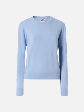 Sorbonne-Pullover aus 100 % Kaschmir in Hellblau
