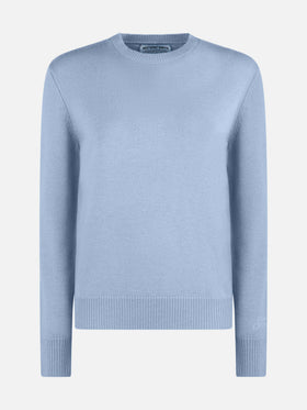 Woman light blue pure cashmere sweater Sorbonne - MC2 Saint Barth