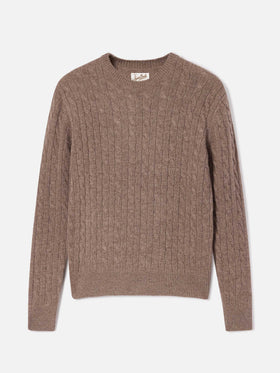 Pull col rond en laine Nut Sorbonne avec point torsadé 