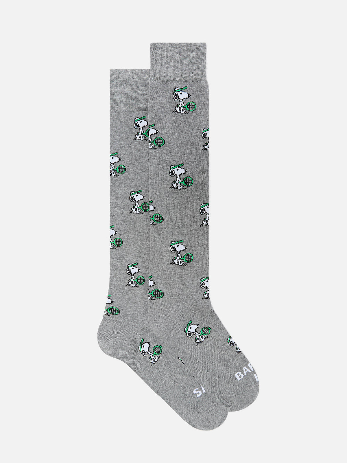 Calcetines grises con jacquard de Snoopy tenis | Special edition 