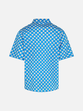 Blue Boy muslin cotton shirt Sharouk with seastar print - MC2 Saint Barth
