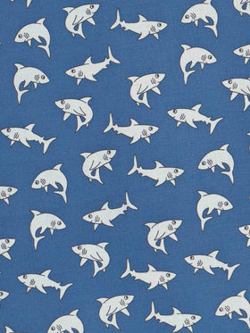 Blue Boy muslin cotton shirt Sharouk with shark print - MC2 Saint Barth