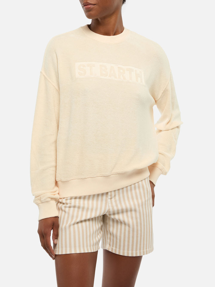 Sudadera Stardust en algodón de rizo beige 