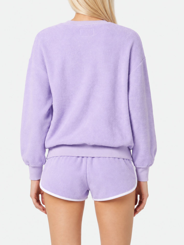 Sudadera de rizo de algodón lila Stardust 