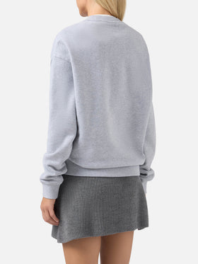 Stardust Baumwoll-Sweatshirt in Grau mit Flockdruck vom St. Barth Sport Club.