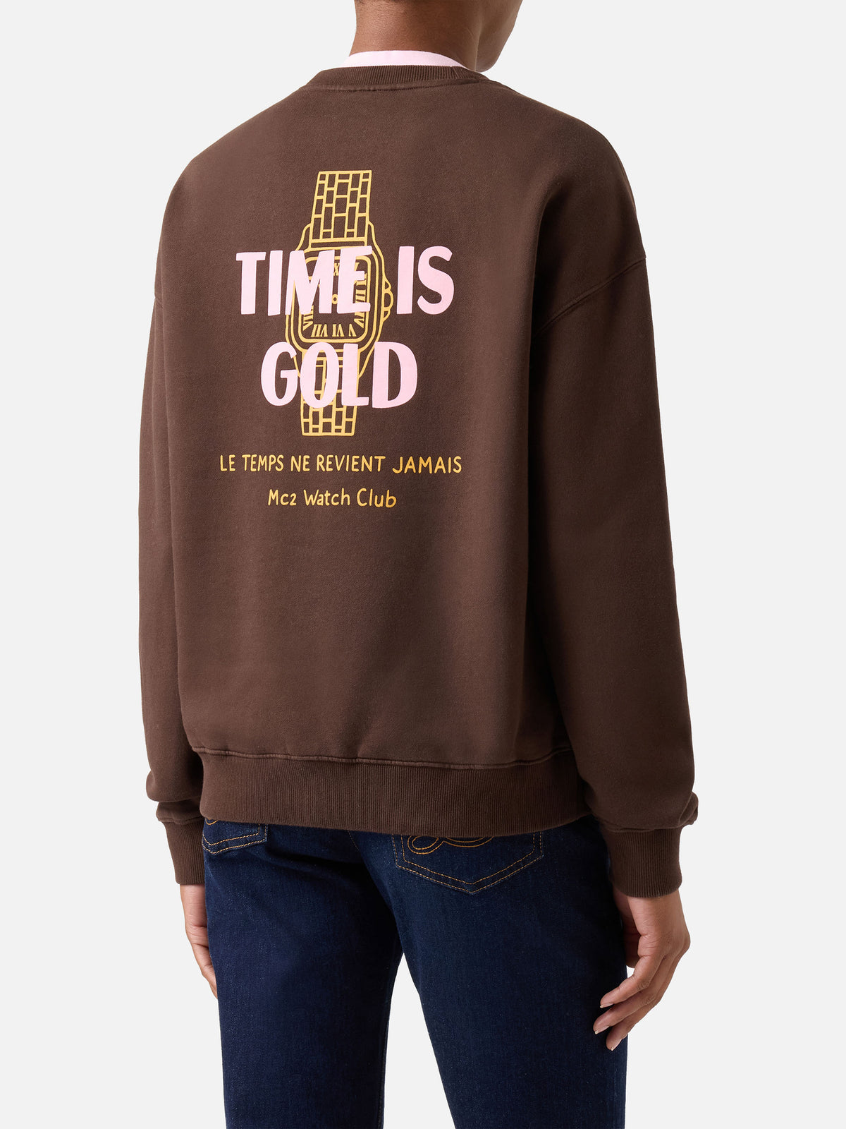 Sudadera Brown Stardust con estampado Time Is Gold 