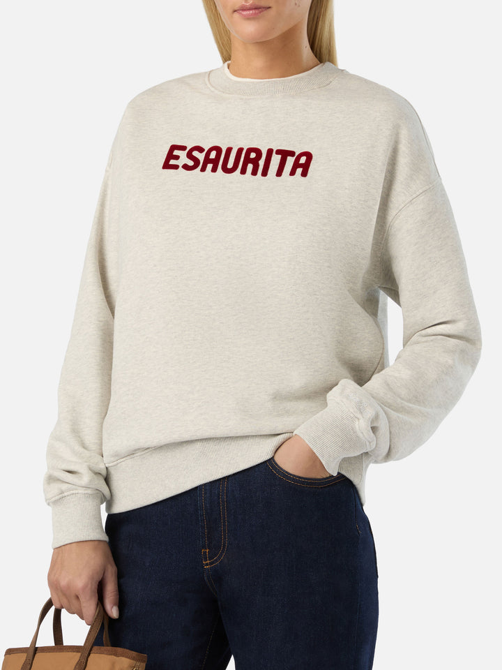 Sudadera Grey Stardust con estampado flocado Esaurita 